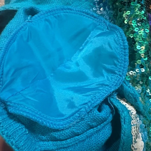 MICHAEL SIMON Vintage Seurat Sunday Afternoon sequined button front cardigan 3X - Picture 10 of 15